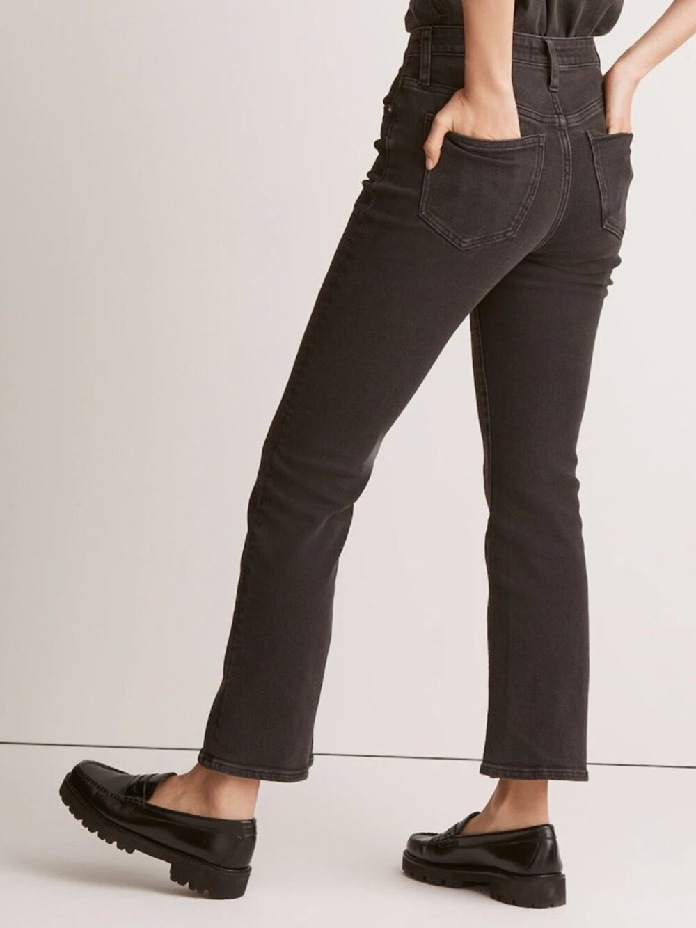 Madewell Kick Out Crop Mid-Rise Jeans Black Size 24 - Picture 4 of 10